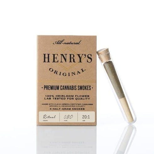 HENRY'S: CBD RITUAL 20:1 4PK PREROLLS