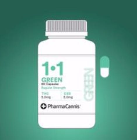 Green Capsules 1:1 Regular Strength (60/bottle)