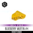 White Label Extracts - 1g Blueberry Muffin - Indica - Honeycomb - 84.54% THC / .15% CBD / 5.71% Terpenes 