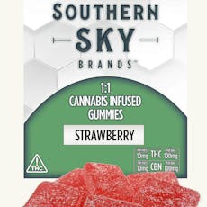 Southern Sky - 1:1 THC:CBN Strawberry Sleep Gummies PK 100mg