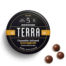 100mg THC Milk Chocolate Sea Salt Caramel Terra Bites (5mg THC - 20 pack) - Kiva