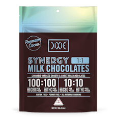 Dixie - Synergy Milk Chocolate 1:1 CBD:THC 10pk - 100mg (10 x 10mg)
