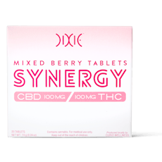 Dixie: Tablets | SYNERGY | Mixed Berry | 1:1 CBD:THC | 5mg CBD: 5mg THC | 20pk