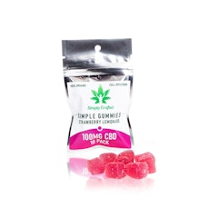 Simply Crafted | Free Shipping Edibles Snack Foods Organic 100mg CBD Gummies - 10 Pack
