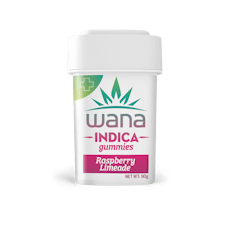 Medical Wana Raspberry Limeade Indica/Mindful High Dose Sour Gummies, 1000mg