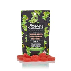 Smokiez Sour Watermelon Fruit Chews Gummies 10pk 100mg