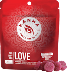 KANHA Love Raspberry Rose THC/THCv/CBG Gummies 10pk 100mg