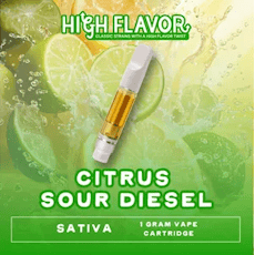 High Flavor Citrus Sour Diesel Vape Cart 1g