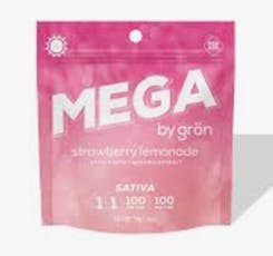 Strawberry Lemonade 1:1 THC:CBC 100mg, Mega Pearl