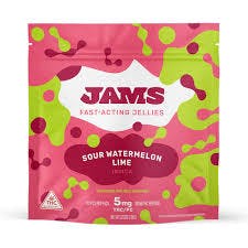 Jams Fast Acting Jellies Sour Watermelon Lime Gummies 20pk 100mg