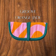 Mieko Handmade Sunglass/Bowl Case Groove Orange/Jade
