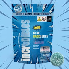 Sour Blue Razzberry 1:1 THC:CBG Might-E 100mg THC 100mg CBG,, Gummies