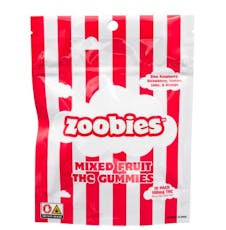 Zoobies Fruit (Indica) Gummies 10mg | 10 Pack
