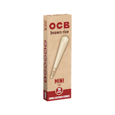 Ocb Brown Rice Mini Unbleached Cones - One Size Rolling Papers 10 Pack