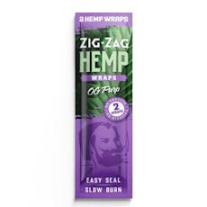 Zig Zag Hemp Wraps - Og Purp - One Size Rolling Papers 2 Pack