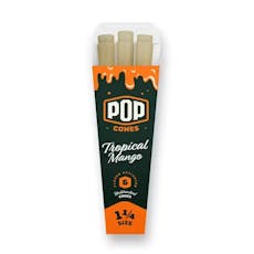 Pop Unbleached Tropical Mango 1 1/4 in Cones Each, 6 pk