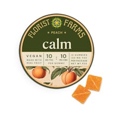 Florist Farms Calm (Peach) 1:1 THC:CBD Gummies 10MG 10PK