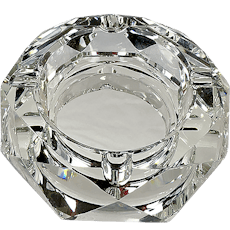 LuvBuds 4" Faceted Octagon Iridized Glass Ashtray Glassware 1 unit