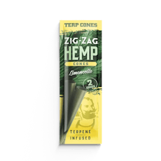 Zig Zag Terp Infused Hemp Cone - Limoncello - One Size Rolling Papers 2 Pack