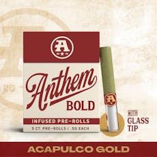 Acapulco Gold 0.5g ea | 5-Pack, Glass Tip Infused Blunt