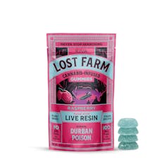 KIVA Lost Farm Raspberry Gummies 10mg ea | 10-Pack