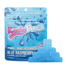 Kushy Punch Blue Raspberry Fast-Acting Gummies 10mg ea | 10-Pack
