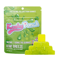 Kushy Punch Kiwi Breeze Fast-Acting Gummies 10mg ea | 10-Pack