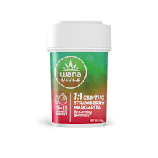 Wana Quick Strawberry Margarita Ratioed Gummies 10mg ea | 10-Pack | 1:1 THC:CBD