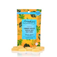 Smokiez Tropical Fruit Ratioed Fruit Chew 10mg ea | 10-Pack | 1:1 THC:CBD
