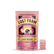 KIVA Lost Farm Strawberry Lemonade Live Resin Gummies 10mg ea | 10-Pack