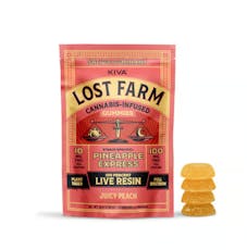 KIVA Lost Farm Juicy Peach Gummies 10mg ea | 10-Pack