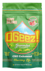 OGeez! Happy Balance Strawberries & Cream Ratioed Gummies 10mg ea | 10-Pack | 1:1 THC:CBD