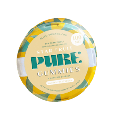 PURE Edibles Star Fruit Ratioed Gummies 10mg ea | 10-Pack | 1:1:1 THC:CBD:CBG