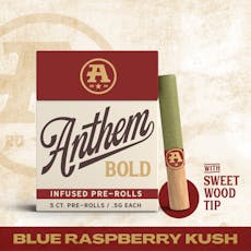 Blue Raspberry Kush 0.5g ea | 5-Pack, Wood Tip Infused Pre-Roll Pack