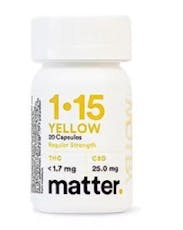 matter. Yellow Ratioed Capsules 17mg ea | 30-Pack | 1:15 THC:CBD