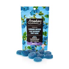 Smokiez Sweet Blue Raspberry Fruit Chew 10mg ea | 10-Pack