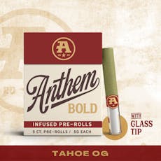 Anthem Bold Tahoe OG Glass Tip Infused Pre-Roll Pack 0.5g ea | 5-Pack