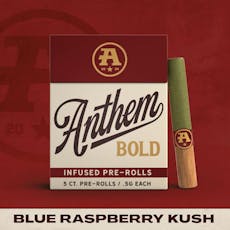Anthem Bold Blue Raspberry Kush Wood Tip Infused Pre-Roll Pack 0.5g ea | 5-Pack