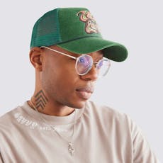 Hand Drawn Trucker Hat Green