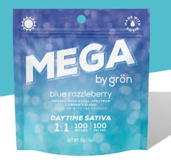 Blue Razzleberry MEGA (1:1 CBG/THC) 100mg 1pk, Pearls