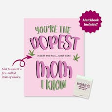 Kush Cards Greeting Card w/ Pre-Roll Slot | Dopest Mom I Know