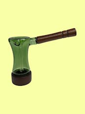 Skygate 5" Wood-Handled Glass Bubbler Hand Pipe Each