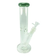 High Mountain 10" Color Rim Straight Tube Water Pipe Each