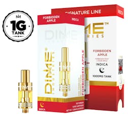 DIME FORBIDDEN APPLE 1 GRAM VAPE CARTRIDGE TANK INDICA 91.76%