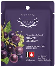 Grape (1-Piece) THC 100mg Gummy - Wyld One