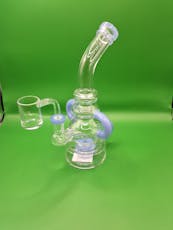 Reverse Frit Bent Neck Recycler 9"