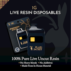 Plaid Jacket BHO Live Resin Disposable - Hash Burger ( I ) 1g