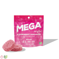1:1 Strawberry Lemonade Mega Pearl (10 servings) (93mg THC/93mg CBC)