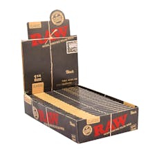 RAW - 1 1/4" Black Extra Fine Unbleached Rolling Papers