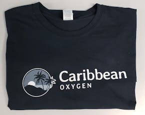 Caribbean Oxygen - Cotton Black T-Shirt - Large Cotton Black T-Shirt